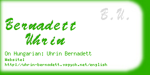 bernadett uhrin business card